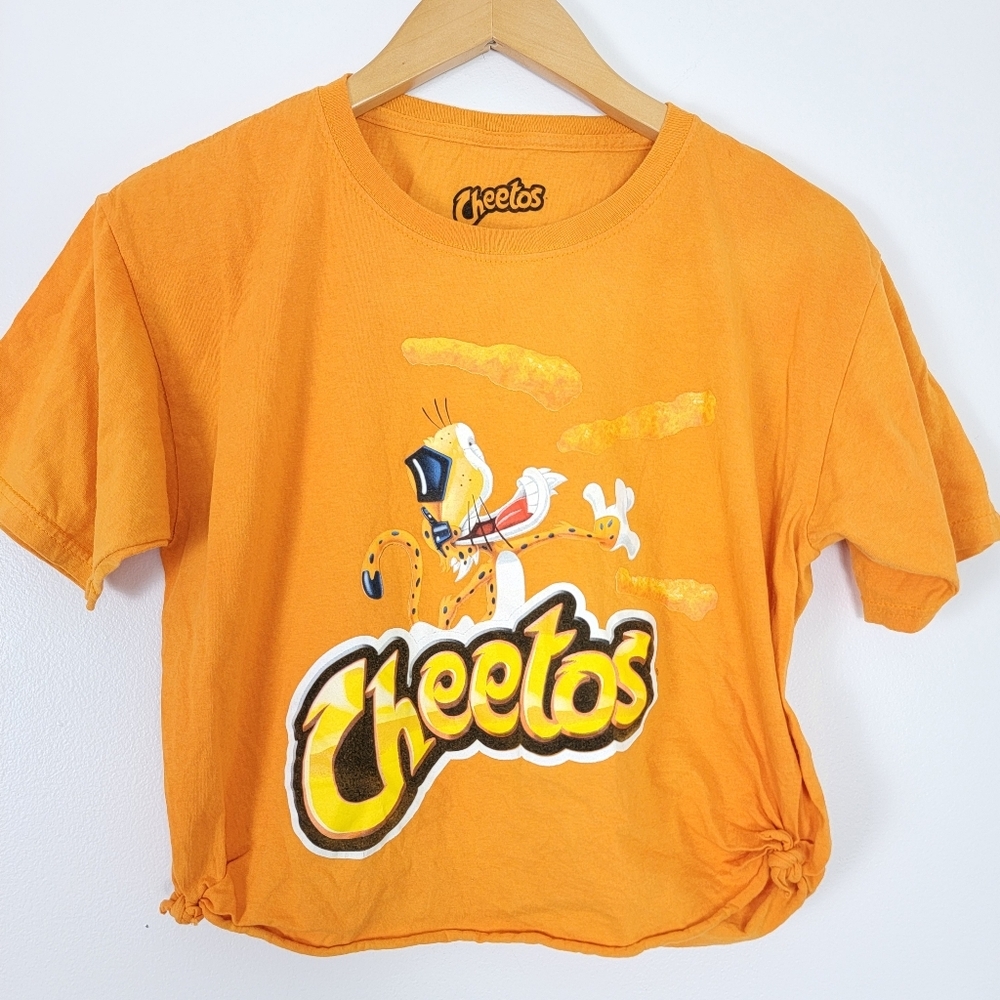 Cheetos MAD Engine Orange Short Sleeve Tee Cropped Ties XS Chester Cheetah
